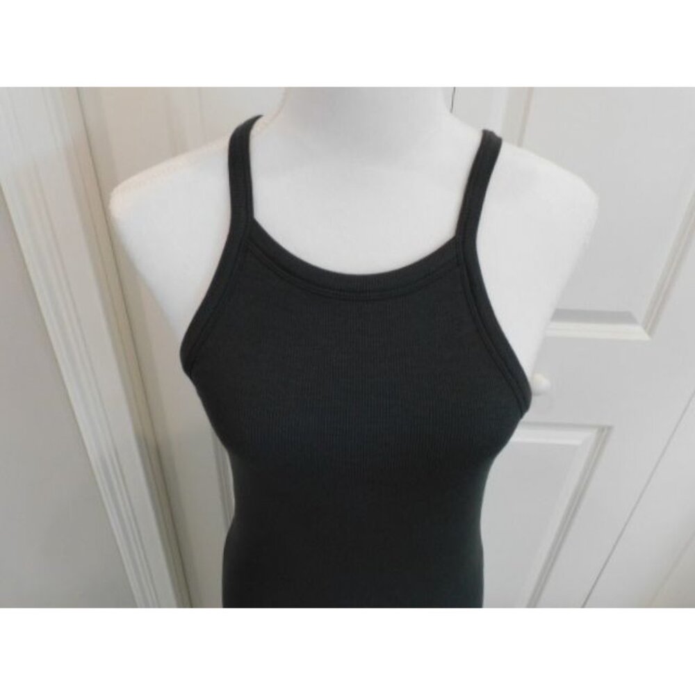 ATM Ribbed bodycon Tank Halter Dress NWT Size MEDIUM COAL Grey - Picture 4 of 13